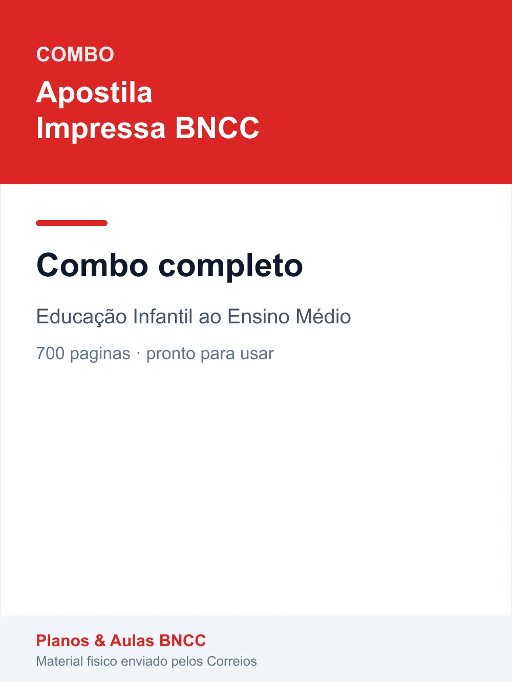 Combo completo — Apostila Impressa (Educação Infantil ao Ensino Médio)