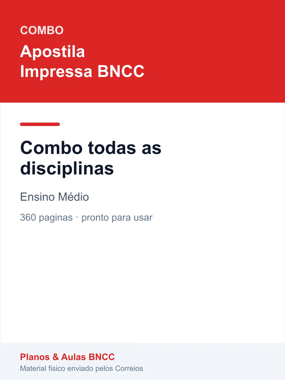 Combo todas as disciplinas — Apostila Impressa (Ensino Médio)